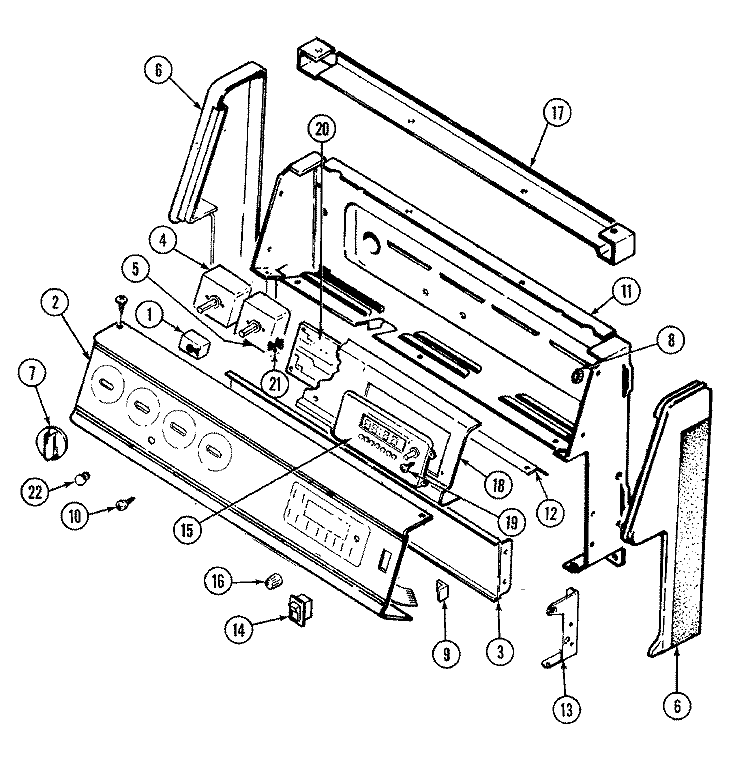 CONTROL PANEL (CE3878VRA / VRW / XRB) Diagram and Parts List for CE3878XRW  Crosley Cooktop