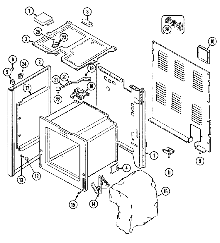 BODY Diagram and Parts List for CE3832SRW  Crosley Range