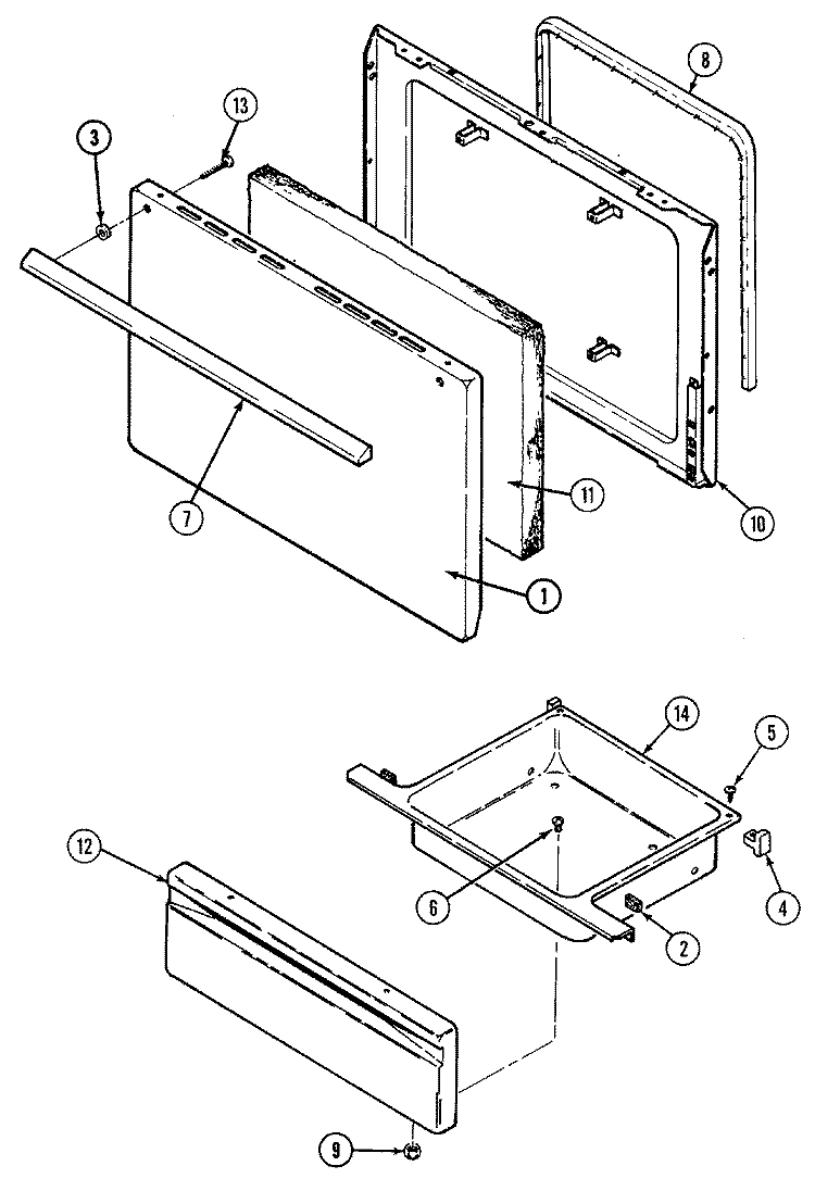 DOOR / DRAWER (CE3510PRx) Diagram and Parts List for CE3510PRV  Crosley Range
