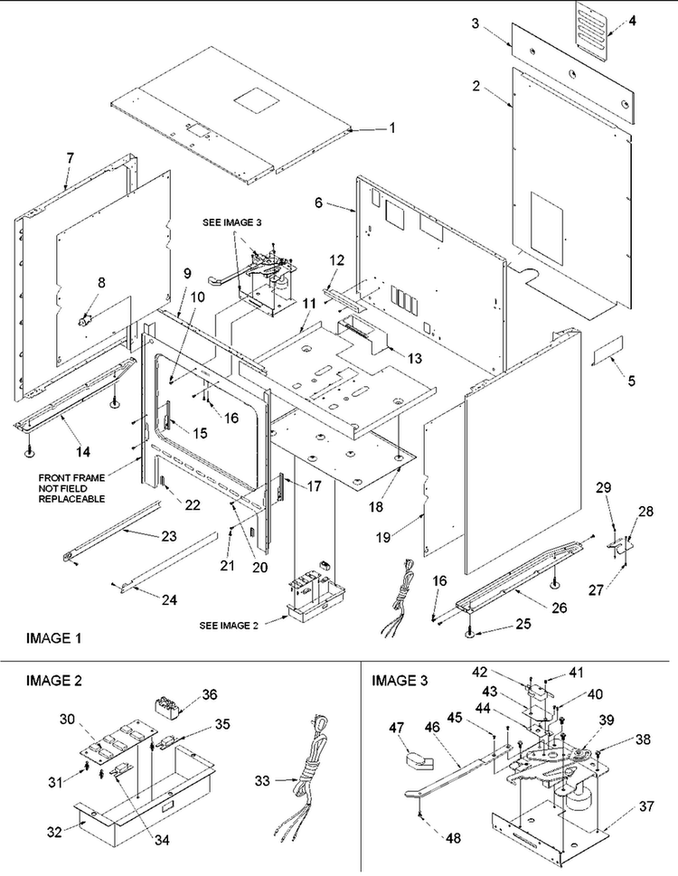 Cabinet Diagram and Parts List for AGDS902E-P1131833NE  Amana Range