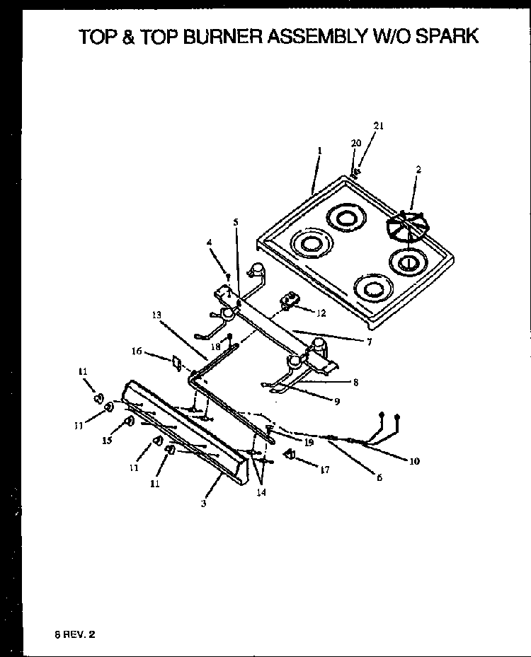 Section 2 Diagram and Parts List for RBK28FGL P1142379NL Caloric Range