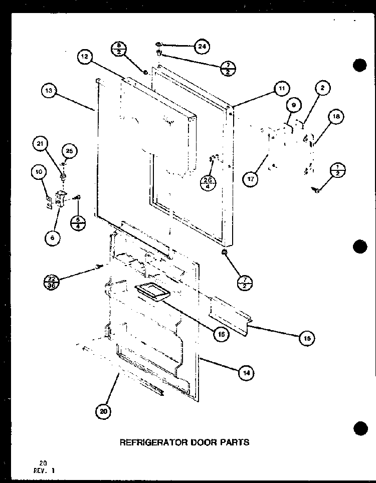 Refrigerator Door Parts Diagram and Parts List for TM16G1-P76512-28W  Amana Refrigerator