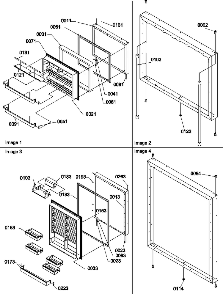 Door Assemblies Diagram and Parts List for BX22S5E-P1196704WE  Amana Refrigerator