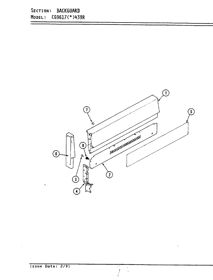 CONTROL PANEL Diagram and Parts List for CG9617W439R  Hardwick Range