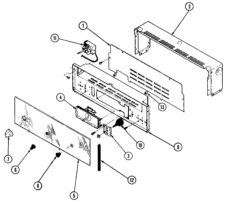 CONTROL PANEL Diagram and Parts List for CWGA200AAB  Maytag Wall Oven