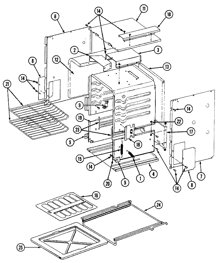 OVEN Diagram and Parts List for CWGA200AAB  Maytag Wall Oven