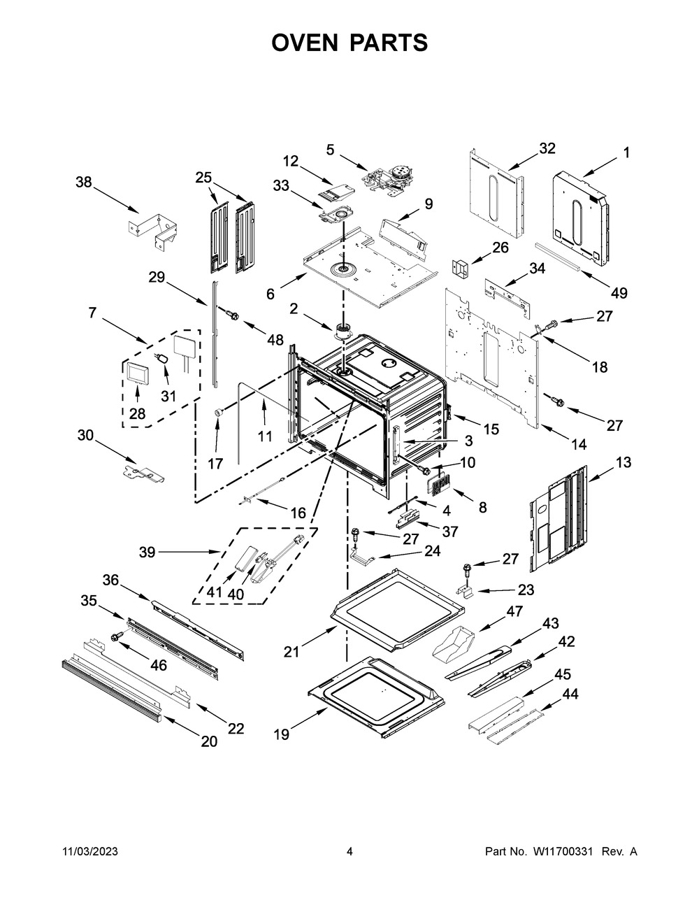 Oven Parts Diagram and Parts List for JJW3830LM01  Jenn-Air Wall Oven
