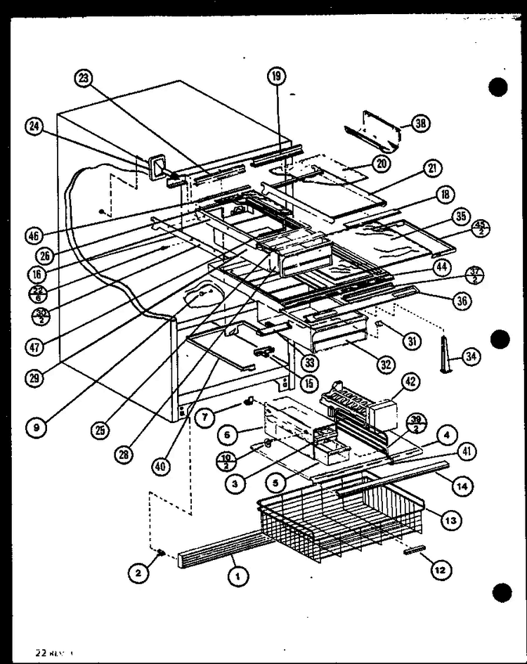 Section 2 Diagram and Parts List for BR20N-P7812526W  Amana Refrigerator