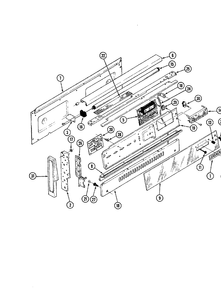 CONTROL PANEL Diagram and Parts List for CPG9841KA679DG  Hardwick Range