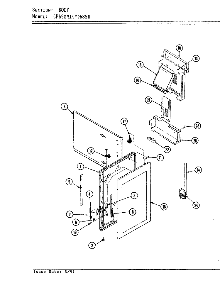 BODY Diagram and Parts List for CPG9841A689DQ  Hardwick Range