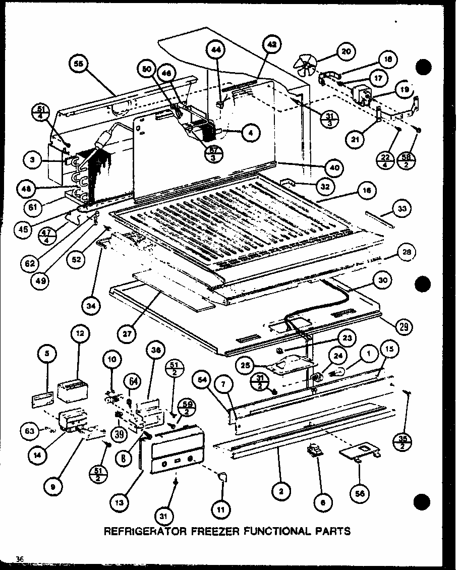 Refrigerator Freezer Functional Parts (tm20m/p7859216w) (tm20m/p7859217w) Diagram and Parts List for TM18M-P7859213W  Amana Refrigerator