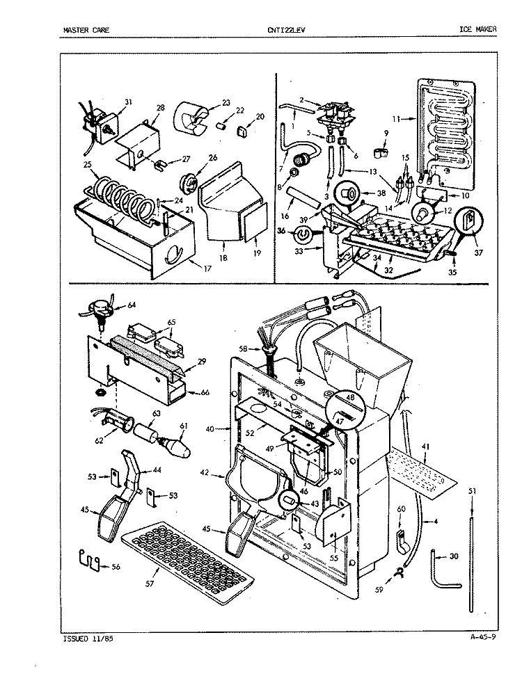 ICE MAKER Diagram and Parts List for CNTI22LEVA 5B61A Admiral Refrigerator