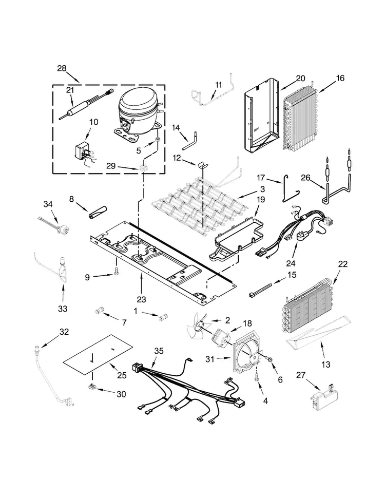 Unit Parts Diagram and Parts List for JSC24C8EAM02  Jenn-Air Refrigerator