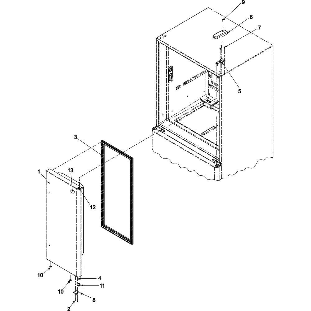 Right Refrigerator Door Diagram and Parts List for AFF2534FEB1  Amana Refrigerator