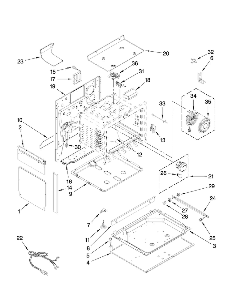 Chassis Parts Diagram and Parts List for MGS5875BDS22  Maytag Range