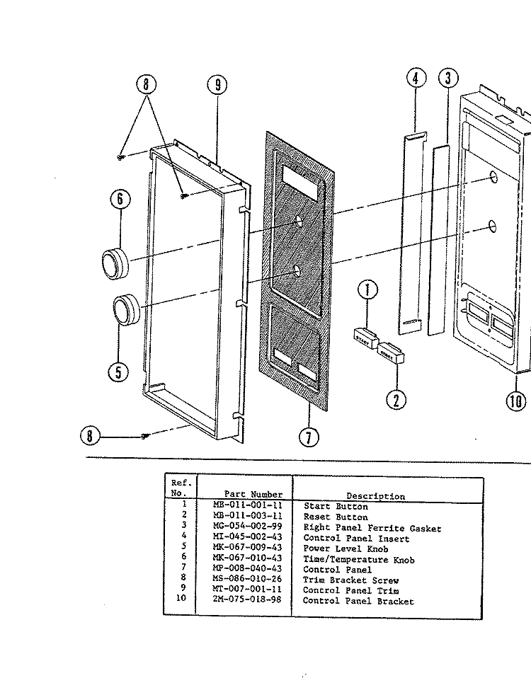 CONTROL Diagram and Parts List for EW224  Hardwick Microwave