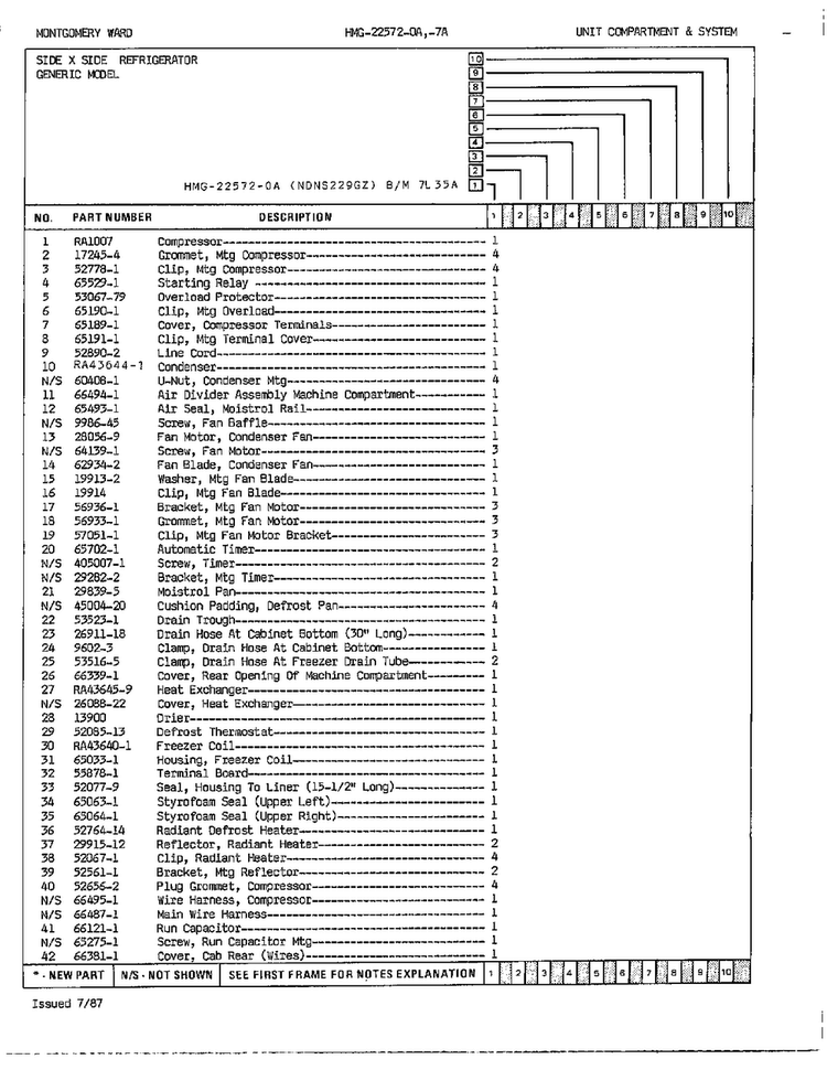 Unit Compartment And System Page 2 Diagram and Parts List for 22572A  Admiral Refrigerator