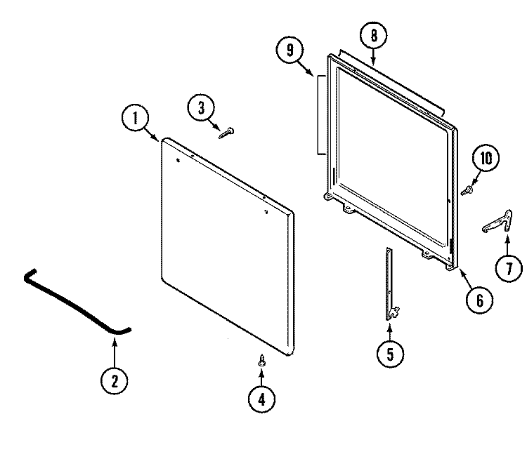 DOOR Diagram and Parts List for CLY1611BDH  Magic Chef Range
