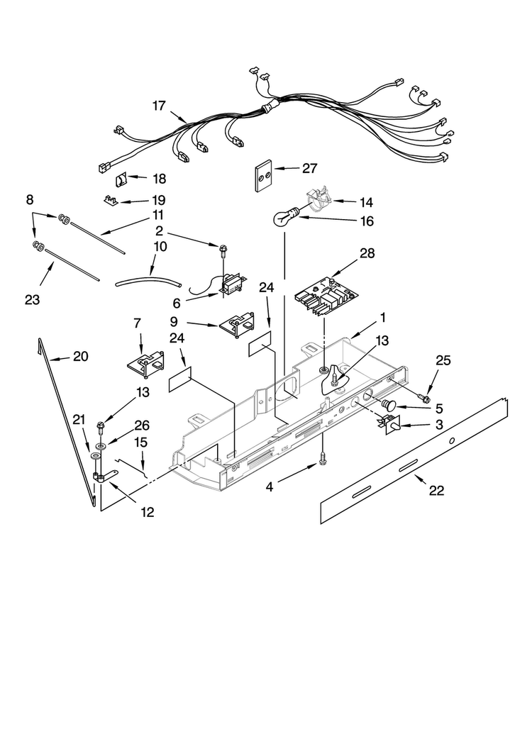 Control Parts Diagram and Parts List for ASD2524VEB01  Amana Refrigerator