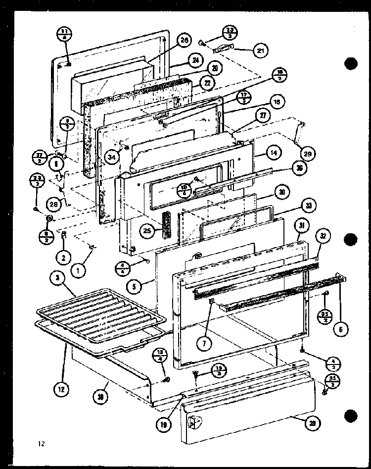 Section 9 Diagram and Parts List for ARR-412 P85312-12S Amana Range