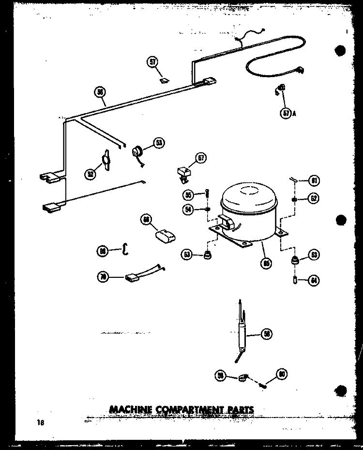 MACHINE COMPARTMENT PARTS Diagram and Parts List for C11W P6033014W Amana Freezer