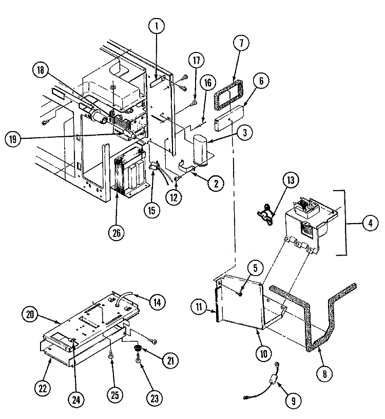 INTERNAL CONTROLS Diagram and Parts List for DM46H-14B-R  Maytag Microwave