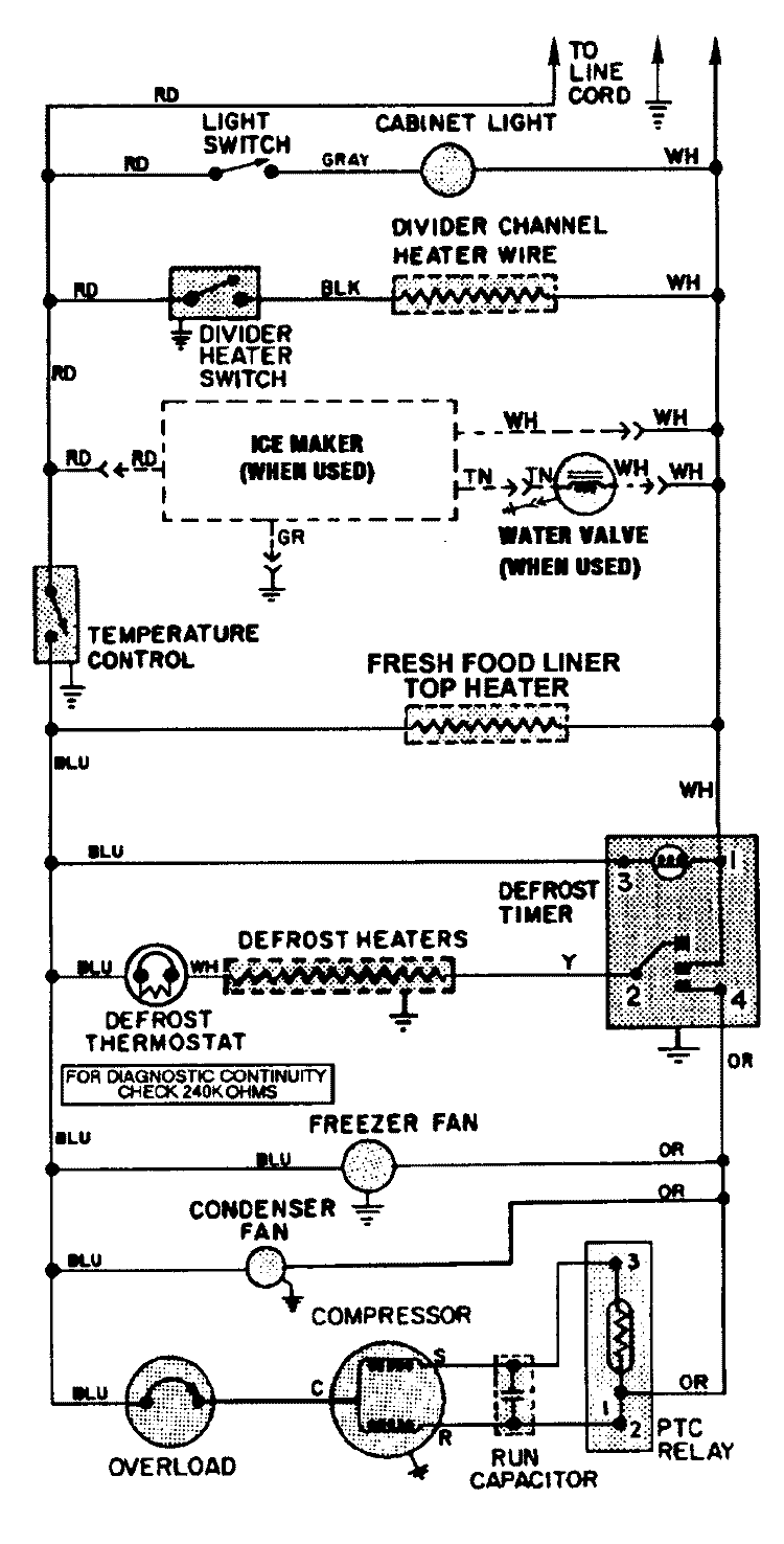 WIRING INFORMATION Diagram and Parts List for GT19A6XA  Admiral Refrigerator