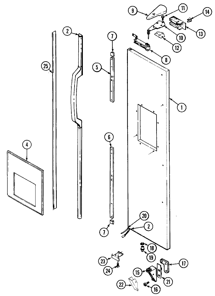 FREEZER OUTER DOOR Diagram and Parts List for RSW2400CKL  International Refrigerator