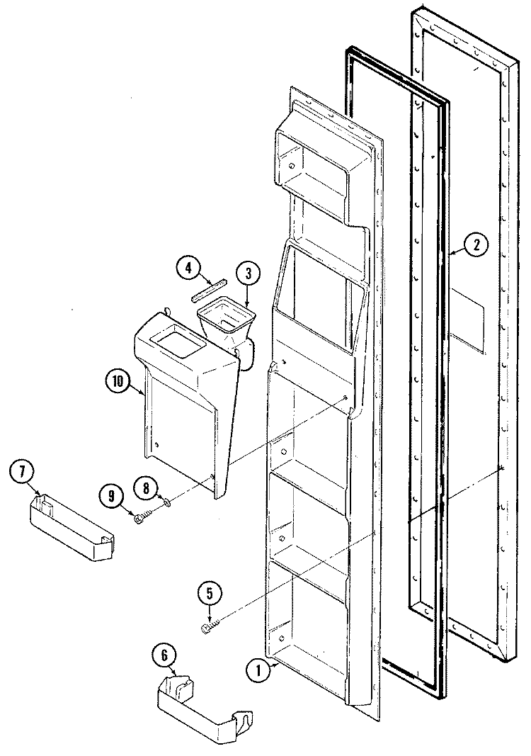 FREEZER INNER DOOR Diagram and Parts List for RSW2400CKE  International Refrigerator