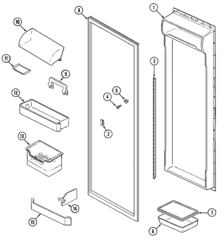 FRESH FOOD INNER DOOR (REV.11) Diagram and Parts List for RSW2400CKE  International Refrigerator