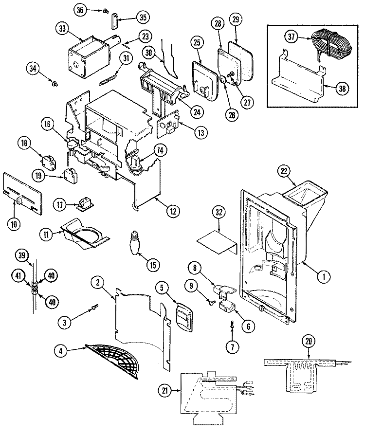 ICE & WATER DISPENSER (REV.11) Diagram and Parts List for RSW2400CKE  International Refrigerator