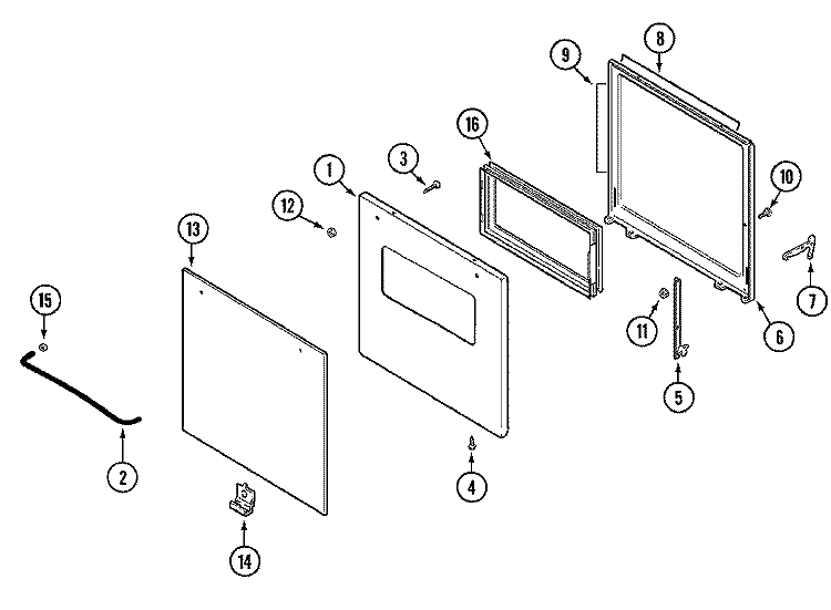 DOOR Diagram and Parts List for 22RA-4KVX  Magic Chef Range