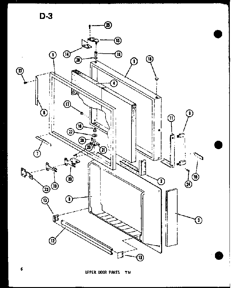 Upper Door Parts Tm Diagram and Parts List for TM14E-P74645-11W  Amana Refrigerator