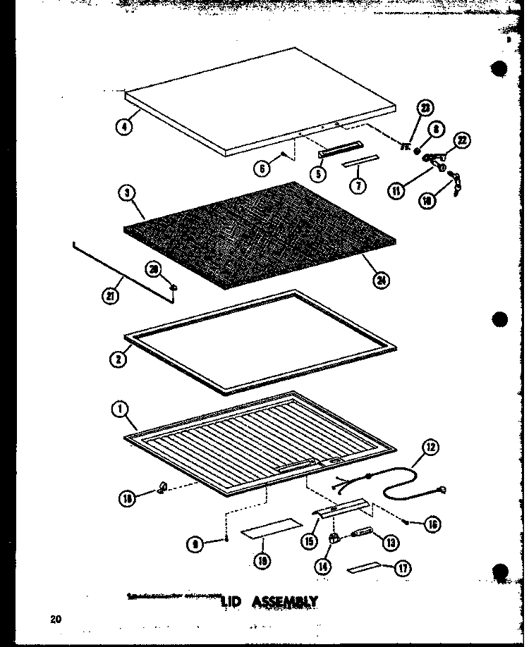 LID ASSY Diagram and Parts List for EC11F P6032102W Amana Freezer