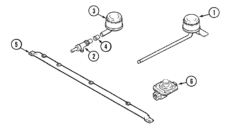 BURNER ASSEMBLY Diagram and Parts List for 85TA-3B  Magic Chef Cooktop