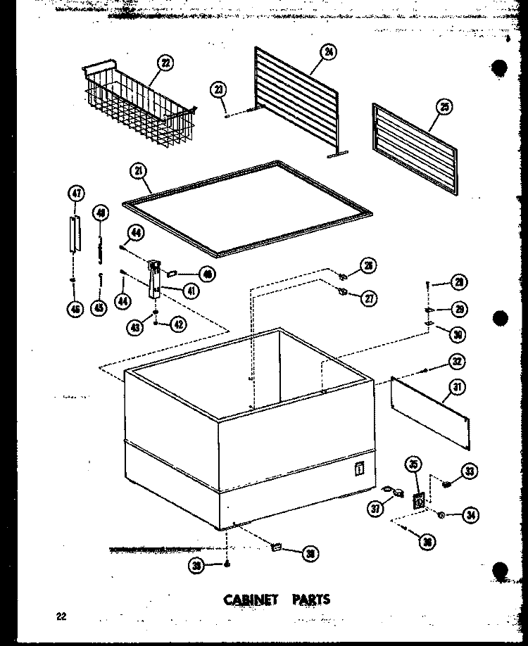 CABINET PARTS Diagram and Parts List for EC11F P6032102W Amana Freezer