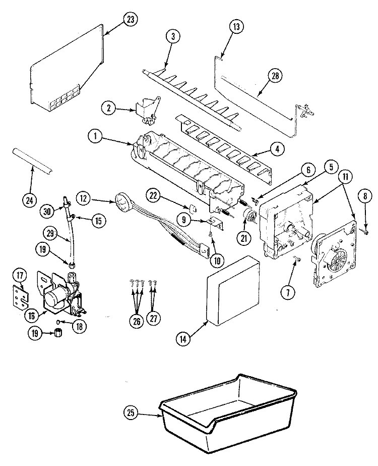 OPTIONAL ICE MAKER KIT Diagram and Parts List for HRNS2035A DP04A Hoover Refrigerator