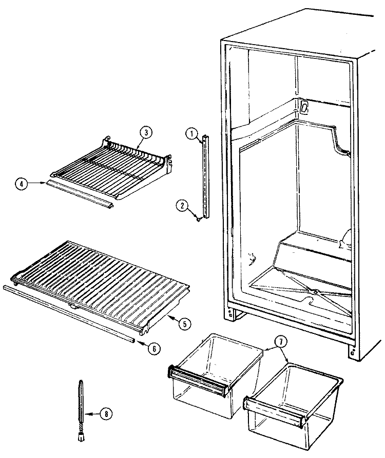 SHELVES & ACCESSORIES Diagram and Parts List for HRNT1535V DF06A Hoover Refrigerator