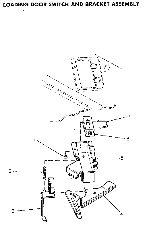 Door Switch And Bracket Diagram and Parts List for NA4821W33731  Speed Queen Washer