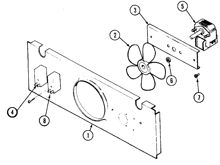 BLOWER MOTOR (COOLING) Diagram and Parts List for W2410B  Jenn-Air Wall Oven
