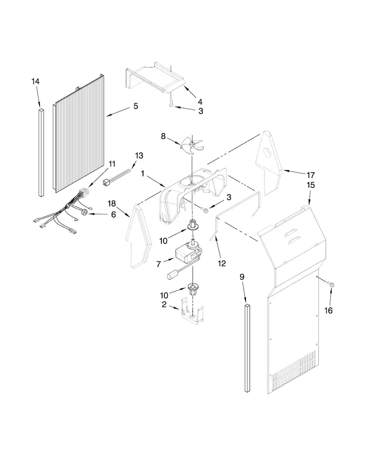 Air Flow Parts Diagram and Parts List for MSD2550VEU01  Maytag Refrigerator