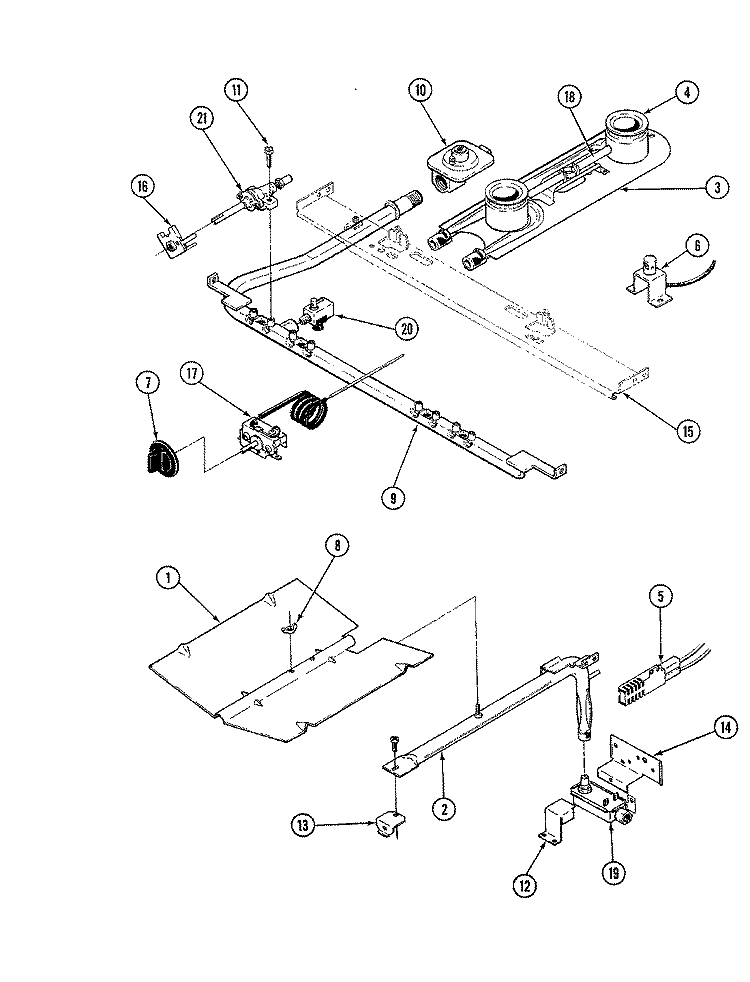 LOWER OVEN CONTROL Diagram and Parts List for CKG8421MA729RG  Hardwick Wall Oven
