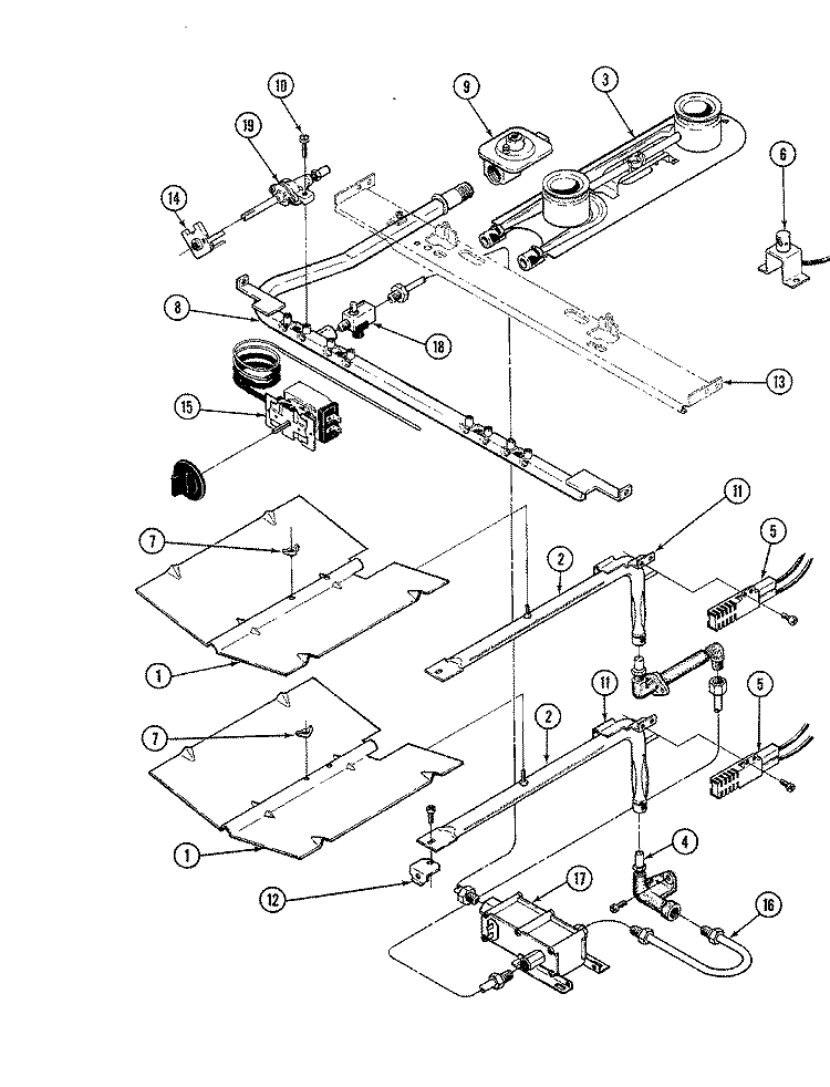 LOWER OVEN CONTROL Diagram and Parts List for SPG8441RTA719DZ  Hardwick Range