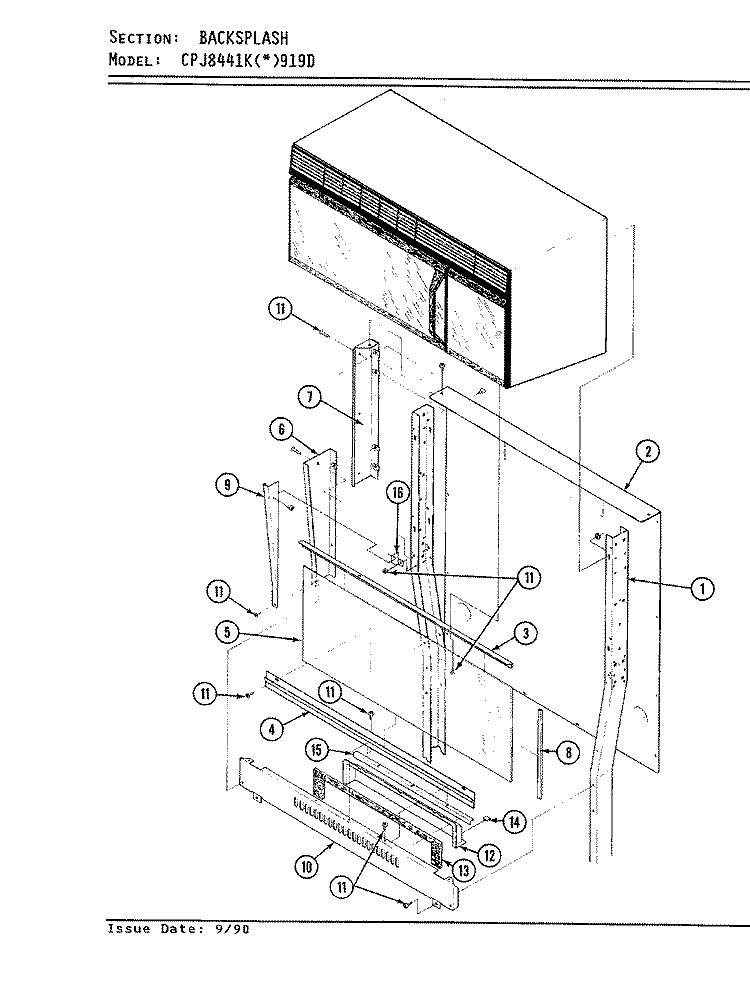 CONTROL PANEL Diagram and Parts List for CPJ8441KW919D  Hardwick Microwave Oven Combo