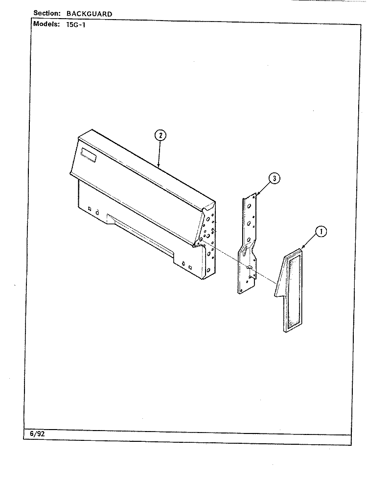 CONTROL PANEL Diagram and Parts List for 15GA-1  Magic Chef Range