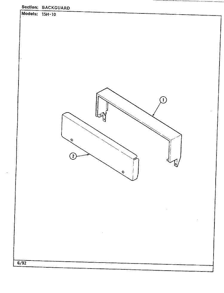 CONTROL PANEL Diagram and Parts List for 15HA-10-94  Magic Chef Range