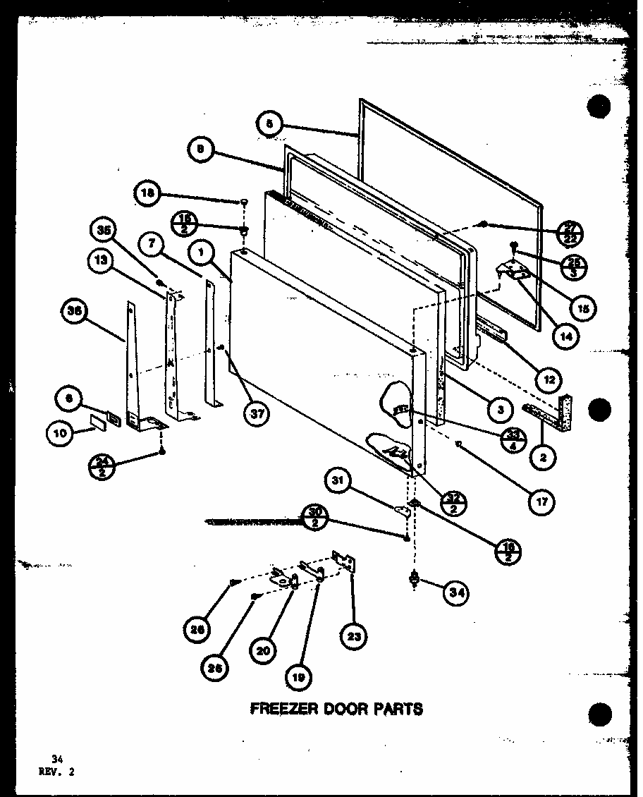 Freezer Door Parts (tl22k/p7803229w) (tli22k/p7803230w) (tli22k/p7803249w) (tl22k/p7859204w) (tli22k/p7859207w) Diagram and Parts List for TLI20K-P7803249W  Amana Refrigerator