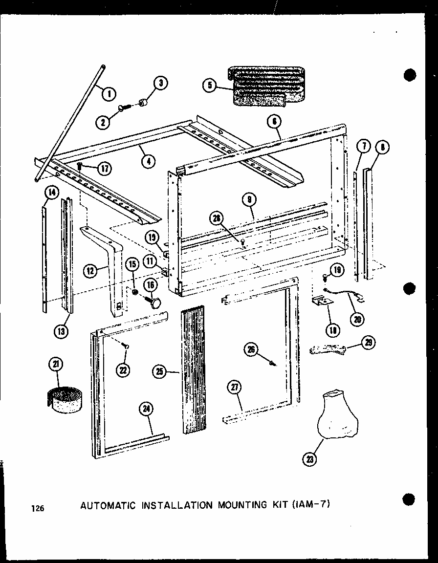 Automatic Installtion Mounting Kit (1am-7) (9-2n/p54974-10r) (11-2n/p54974-11r) (12-2n/p54974-12r) (13-3n/p54974-13r) Diagram and Parts List for 109-2J P54390-97R Amana Air Conditioner