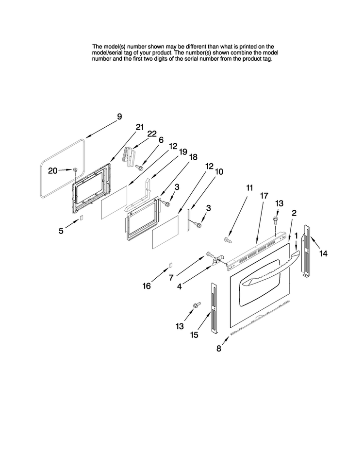 Lower Door Parts Diagram and Parts List for MGR6751BDW17  Maytag Range