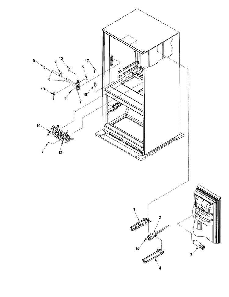 Water Dispenser/filter Diagram and Parts List for ARB8057CB-PARB8057CBO  Amana Refrigerator